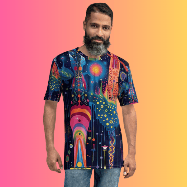 Electric Vibes Abstract Festival T-Shirt for EDM Enthusiasts