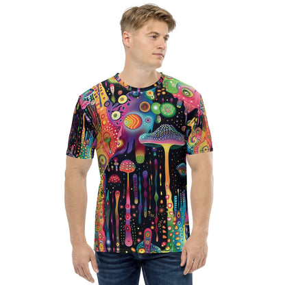 Vibrant Trippy Abstract Men’s T-Shirt for Festivals