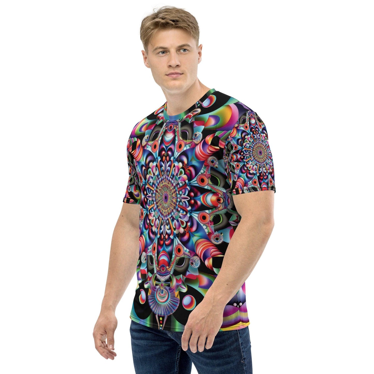 Vibrant Trippy Abstract Men's Festival T-shirt