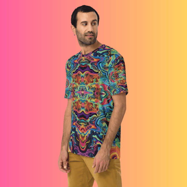 Electric Vibe Trippy Abstract Festival T-Shirt for Men – Perfect for Ravers