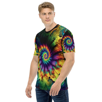 Playful Tie-Dye Men's T-shirt for EDM Festivals