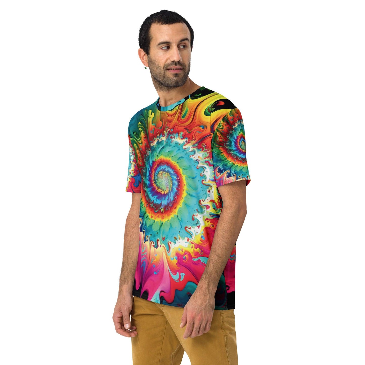 Vibrant Tie-Dye Men's T-shirt for Festivals & Raves