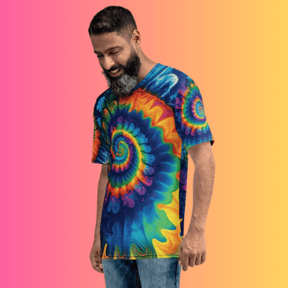 Vibrant Tie-Dye Men's T-Shirt for EDM Lovers