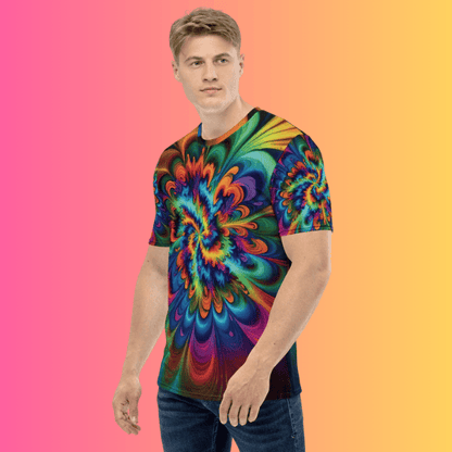 Electric Vibes Tie-Dye Men's T-Shirt for EDM Festivals - Express Your Rave Spirit