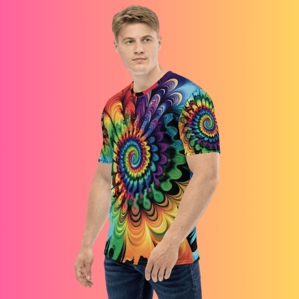 Electric Vibe Tie-Dye Men’s T-Shirt for Festival Lovers and EDM Enthusiasts