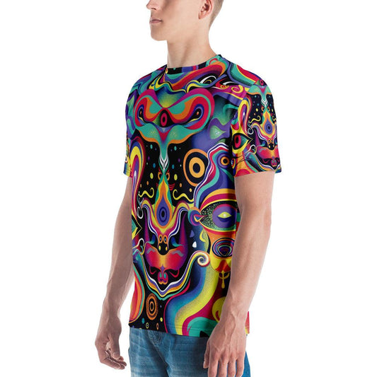 Trippy Abstract Men's T-Shirt for Raves & Festivals