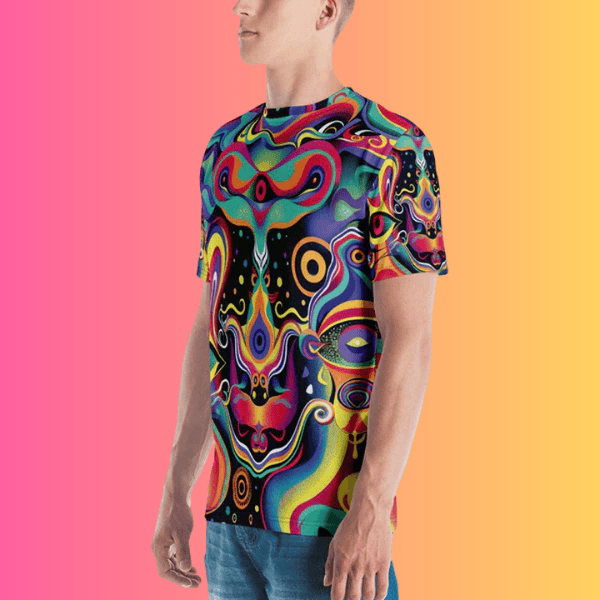 Psychedelic Trippy Abstract Men's Festival T-Shirt - Ideal for Raves and EDM Events