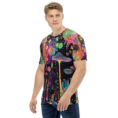 Vibrant Trippy Abstract Men’s T-Shirt for Festivals