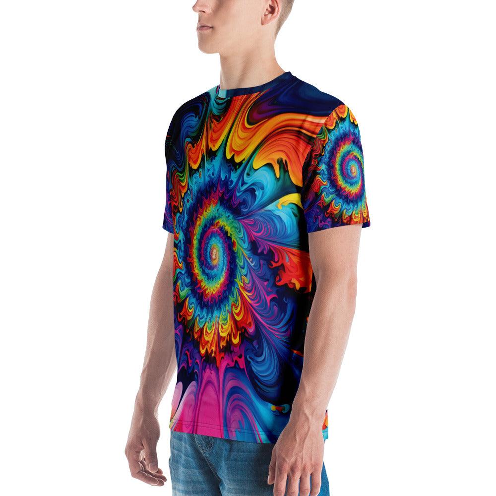 Vibrant Tie-Dye Men's T-Shirt for Festivals & Raves