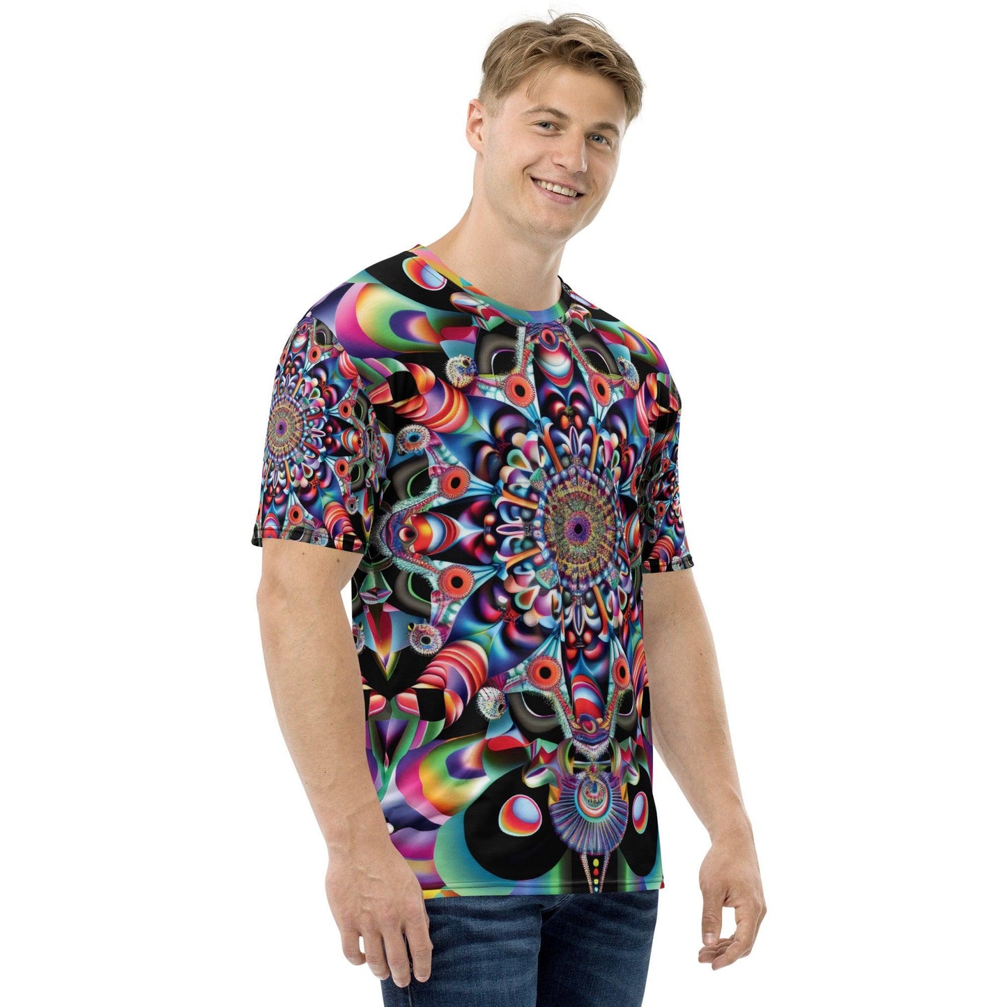 Vibrant Trippy Abstract Men's Festival T-shirt