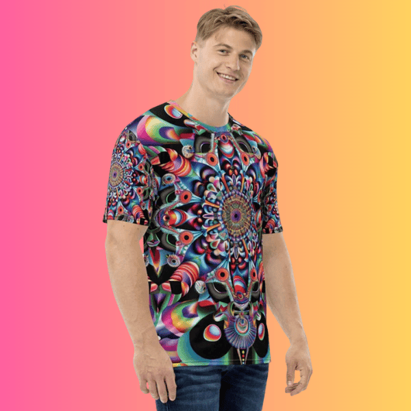 Psychedelic Vibes Festival T-shirt for Men - Vibrant Trippy Abstract Art