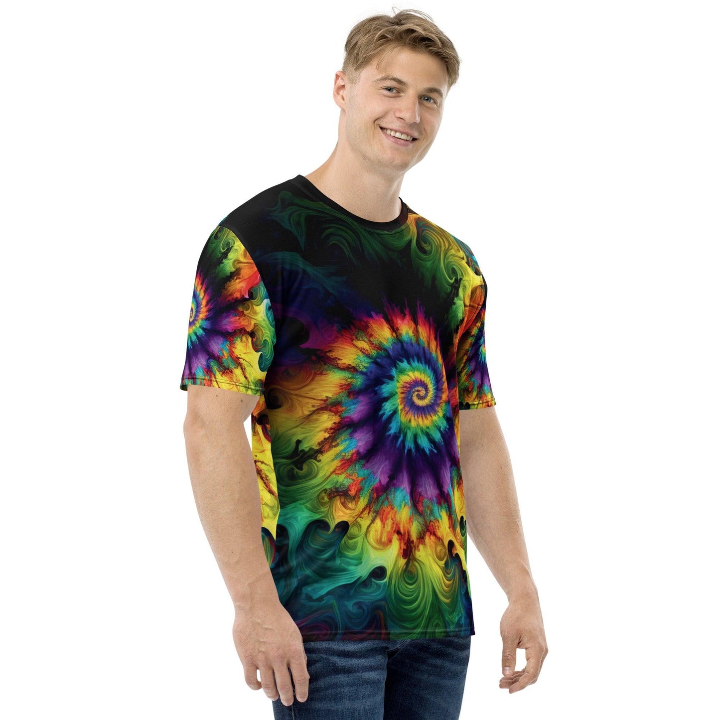 Playful Tie-Dye Men's T-shirt for EDM Festivals