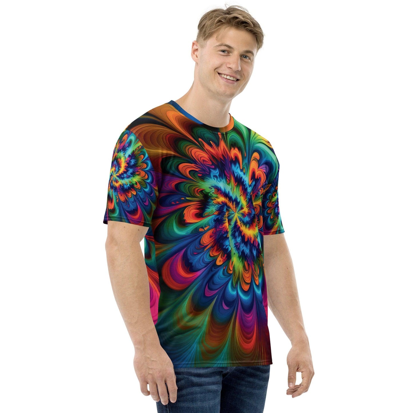 Vibrant Tie-Dye Men's T-Shirt for Festivals & Raves