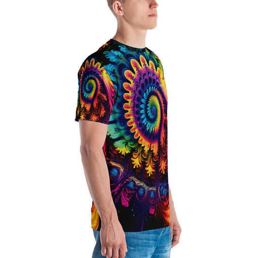 Vibrant Tie-Dye Men's T-Shirt for Festivals and Raves