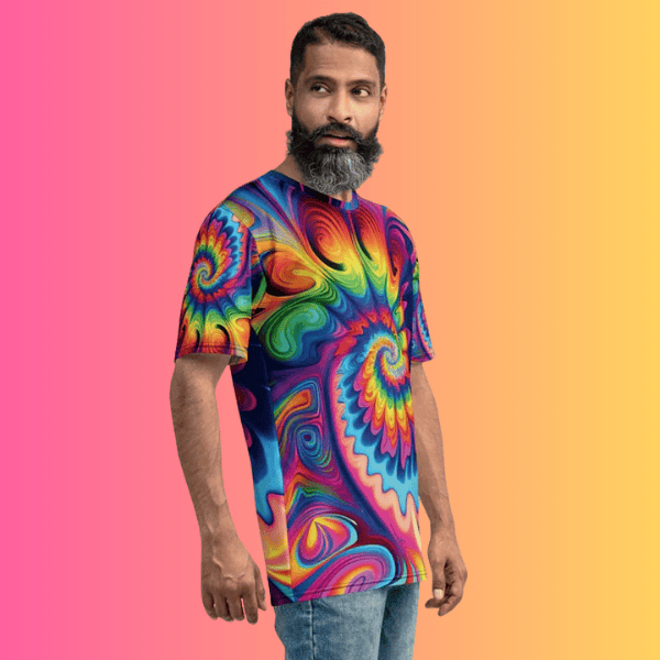 Vibrant Tie-Dye Men's T-Shirt for EDM Festivals – Feel the Beat in Style!