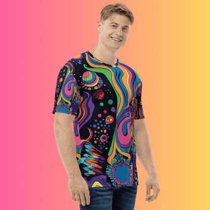 Psychedelic Vibes Men's Festival T-Shirt for EDM Enthusiasts
