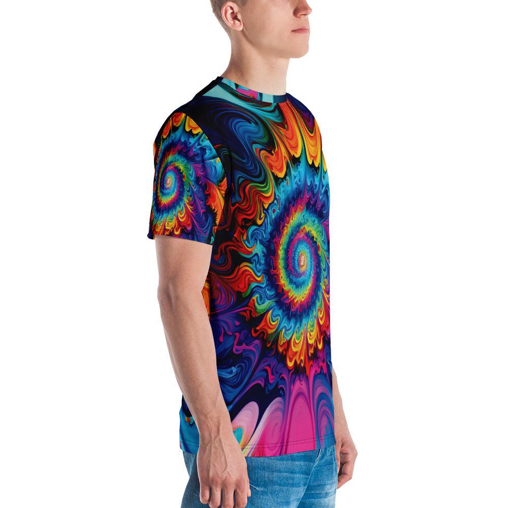 Vibrant Tie-Dye Men's T-Shirt for Festivals & Raves