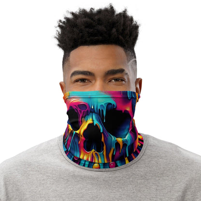 Playful Dripping Skull Neck Gaiter for Festivals