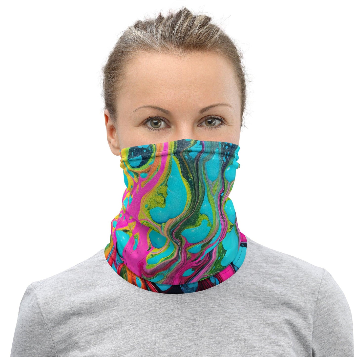 Abstract Melting Neck Gaiter for Raves & Festivals