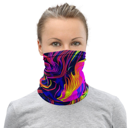 Neon Abstract Multi-Use Neck Gaiter for Festivals