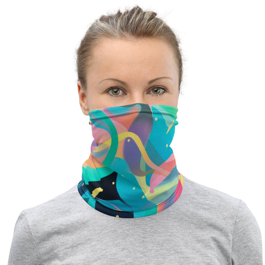 Vibrant Abstract Neck Gaiter for Festivals & Raves