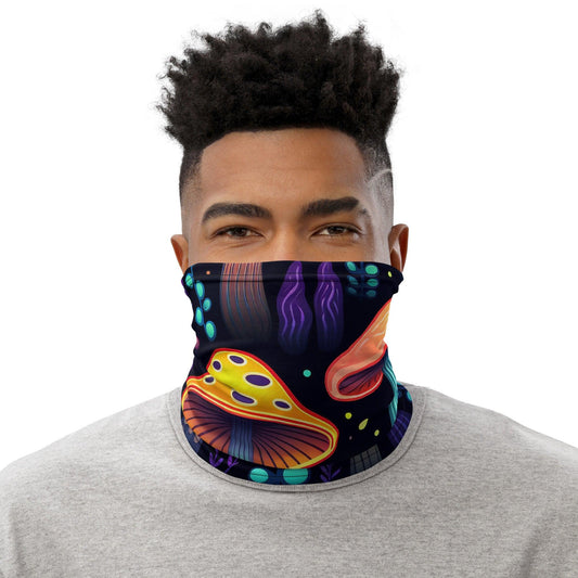 Neon Mushroom Neck Gaiter - Perfect for Raves & Festivals