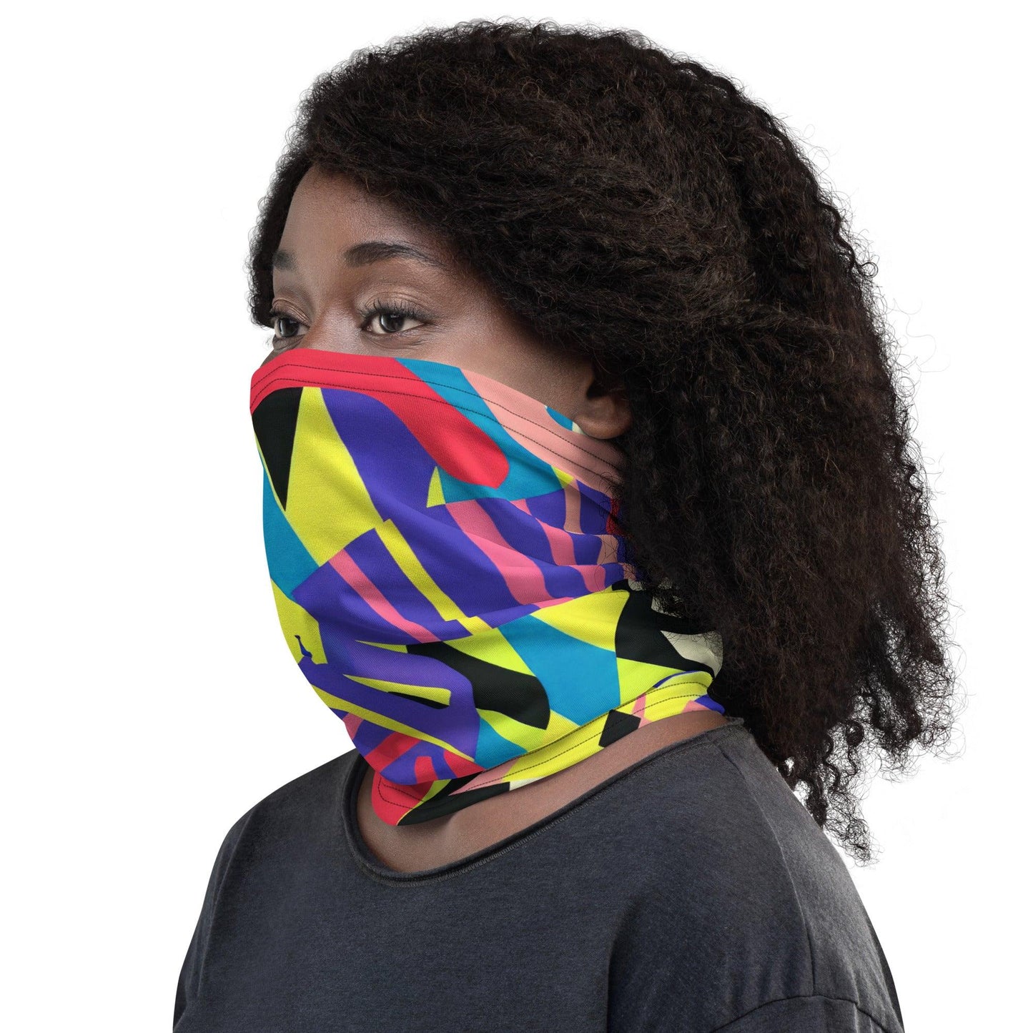 Playful Abstract Neck Gaiter for Festivals