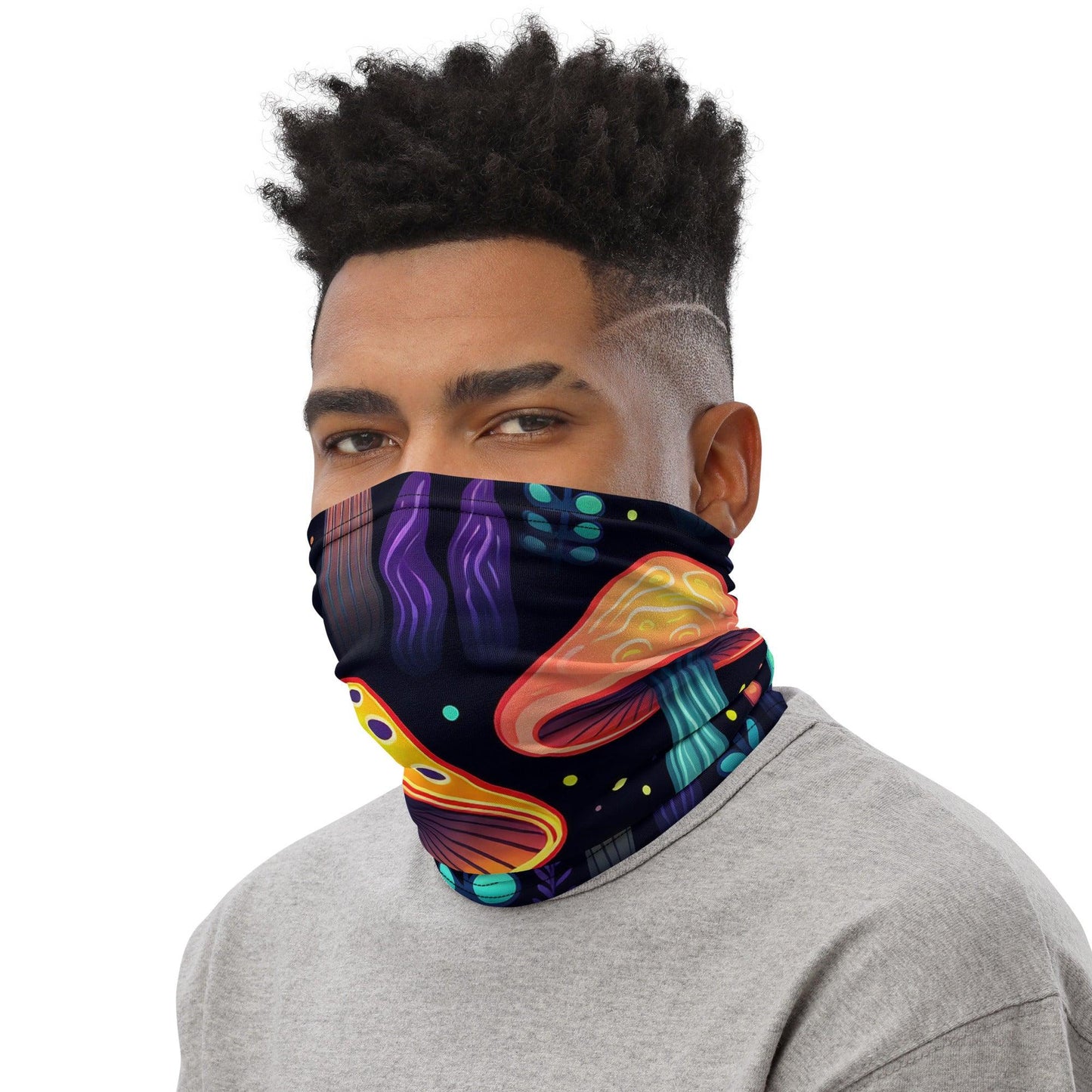 Neon Mushroom Neck Gaiter - Perfect for Raves & Festivals