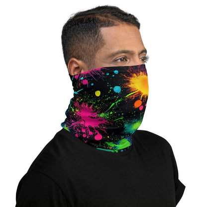 Vibrant Paint Splatter Neck Gaiter - Ultimate Festival Accessory