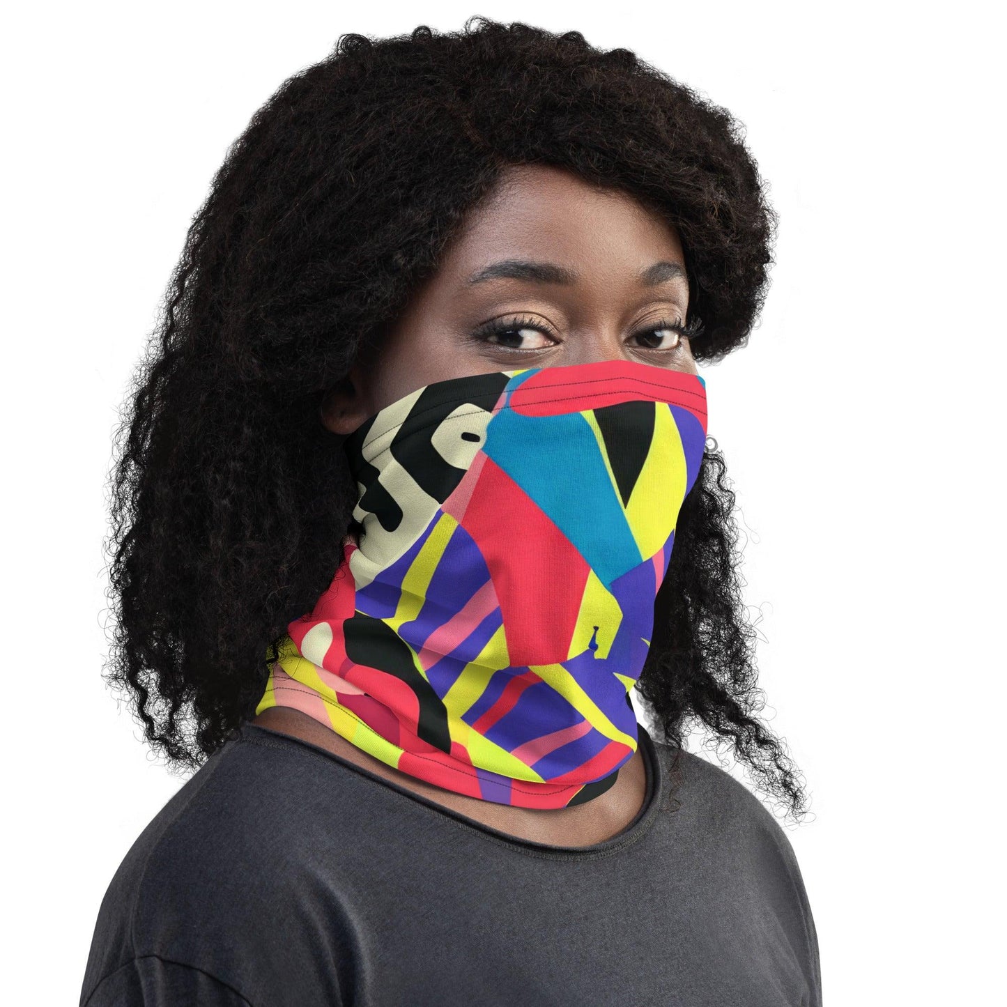 Playful Abstract Neck Gaiter for Festivals