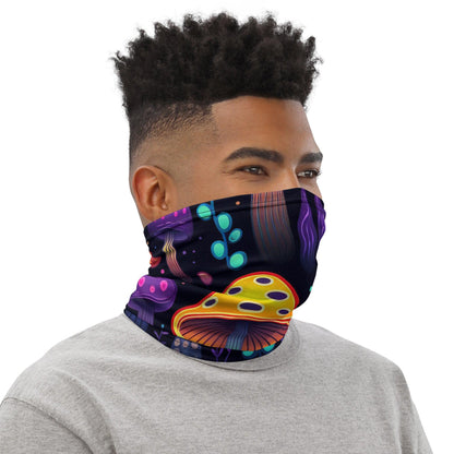 Neon Mushroom Neck Gaiter - Perfect for Raves & Festivals