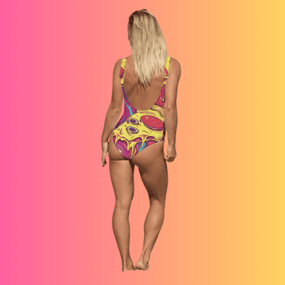 Custom One-Piece Festival Swimsuit for EDM Lovers