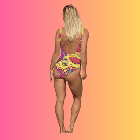 Custom One-Piece Festival Swimsuit for EDM Lovers