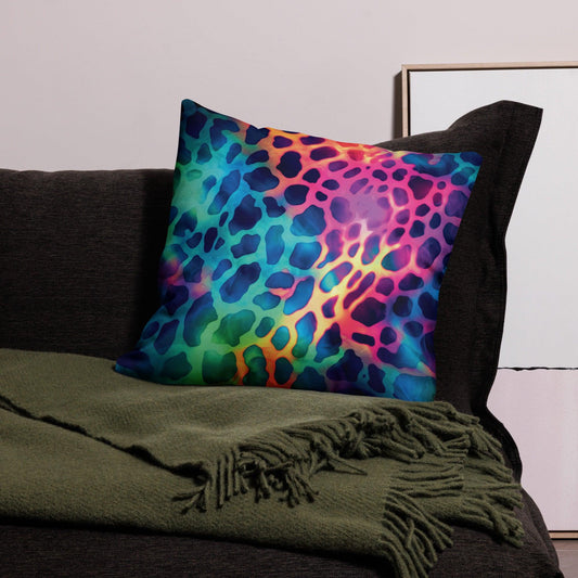 Neon Leopard Print Festival Pillow