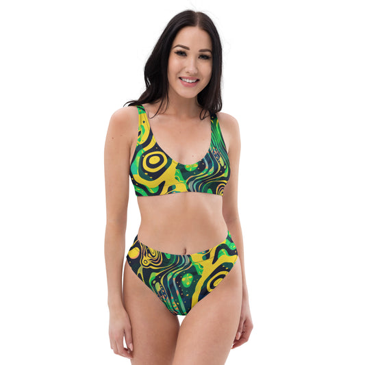 Crazy Abstract High-Waisted Bikini