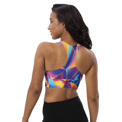 Abstract Longline Sports Bra for EDM Lovers