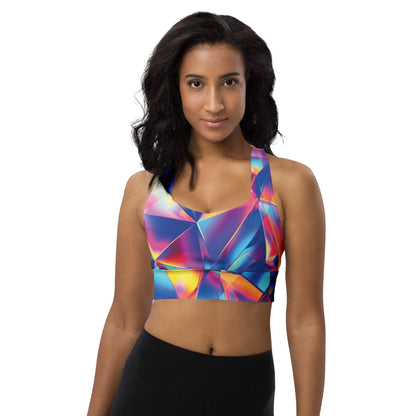 Abstract Longline Sports Bra for EDM Lovers