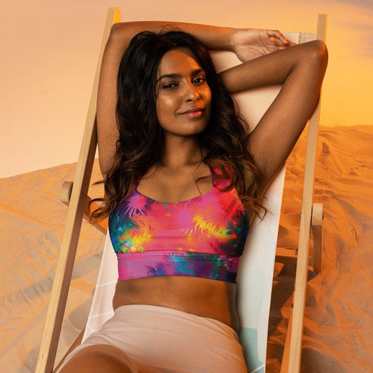 Vibrant Tye-Dye Longline Sports Bra