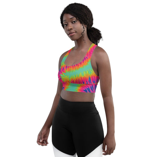 Neon Tie-Dye Longline Sports Bra