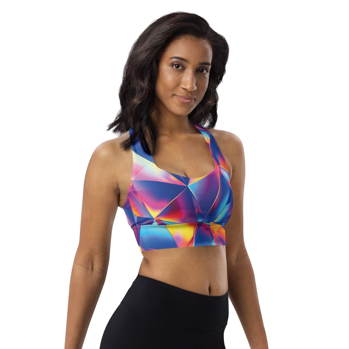 Abstract Longline Sports Bra for EDM Lovers