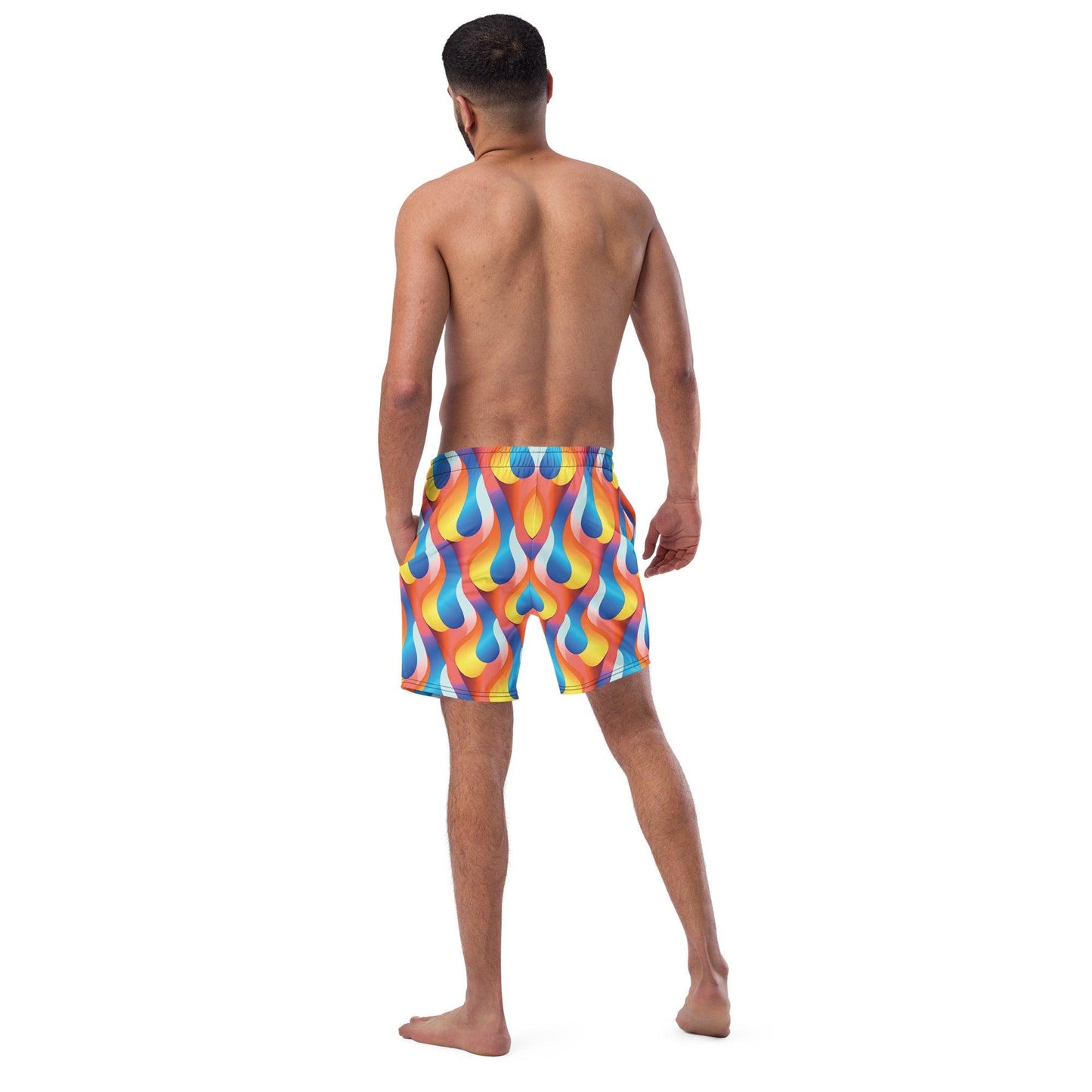 Playful Abstract Swim Shorts for Festivals and Raves