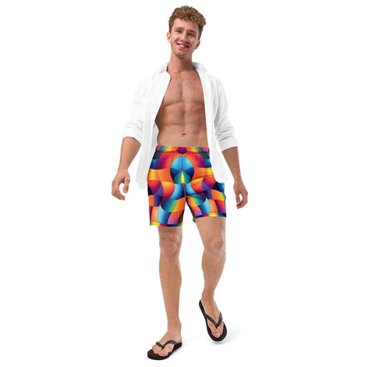 Vibrant Abstract Swim Shorts for EDM Festivals