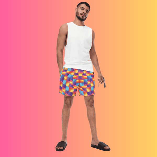 Bold Abstract Swim Shorts for Raves and Festivals