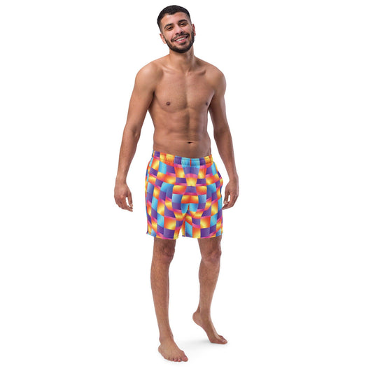 Vibrant Abstract Swim Shorts for Raves & Festivals