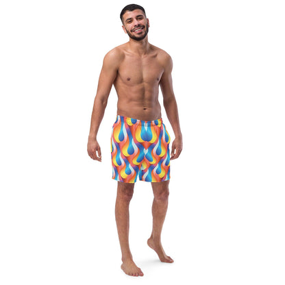 Playful Abstract Swim Shorts for Festivals and Raves