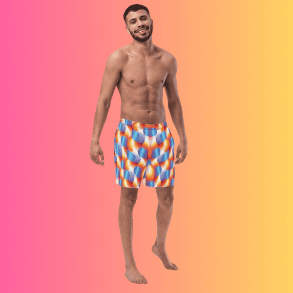 Eco-Friendly Abstract Swim Shorts for EDM Festivals