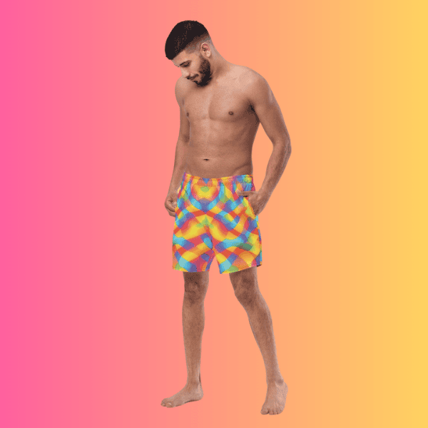 Vibrant Abstract Festival Swim Shorts for EDM Lovers