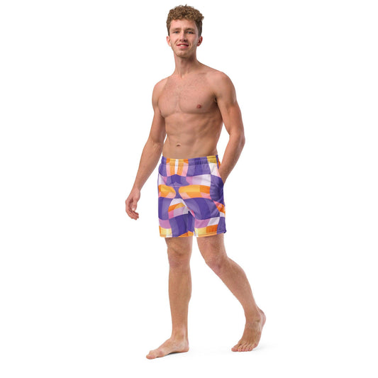 Vibrant Abstract Swim Shorts for Raves & Festivals