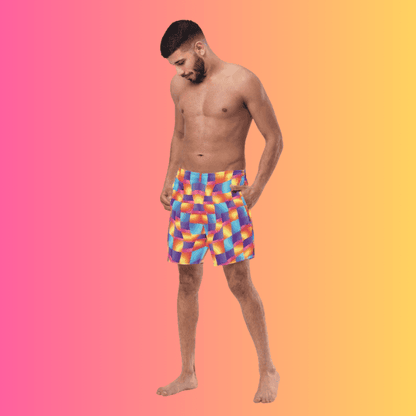 Bold Abstract Swim Shorts for Raves and Festivals