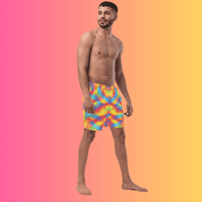 Vibrant Abstract Festival Swim Shorts for EDM Lovers
